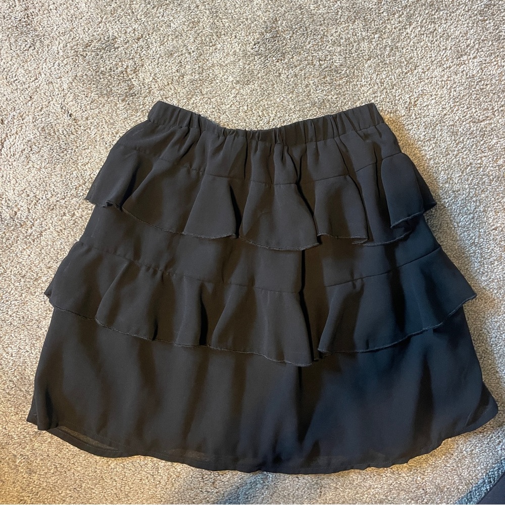 Black Ruffle Skirt